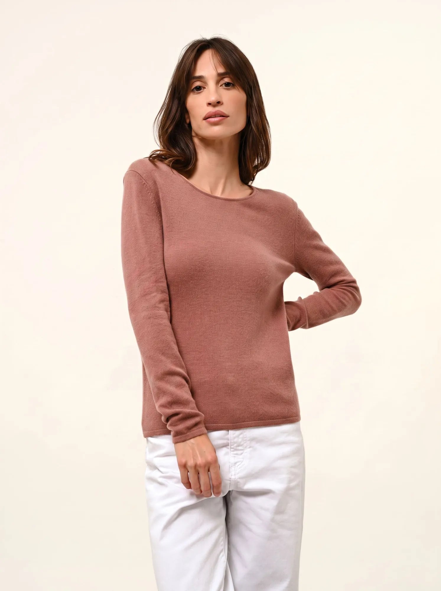 VIVIAN pull col rond terracotta