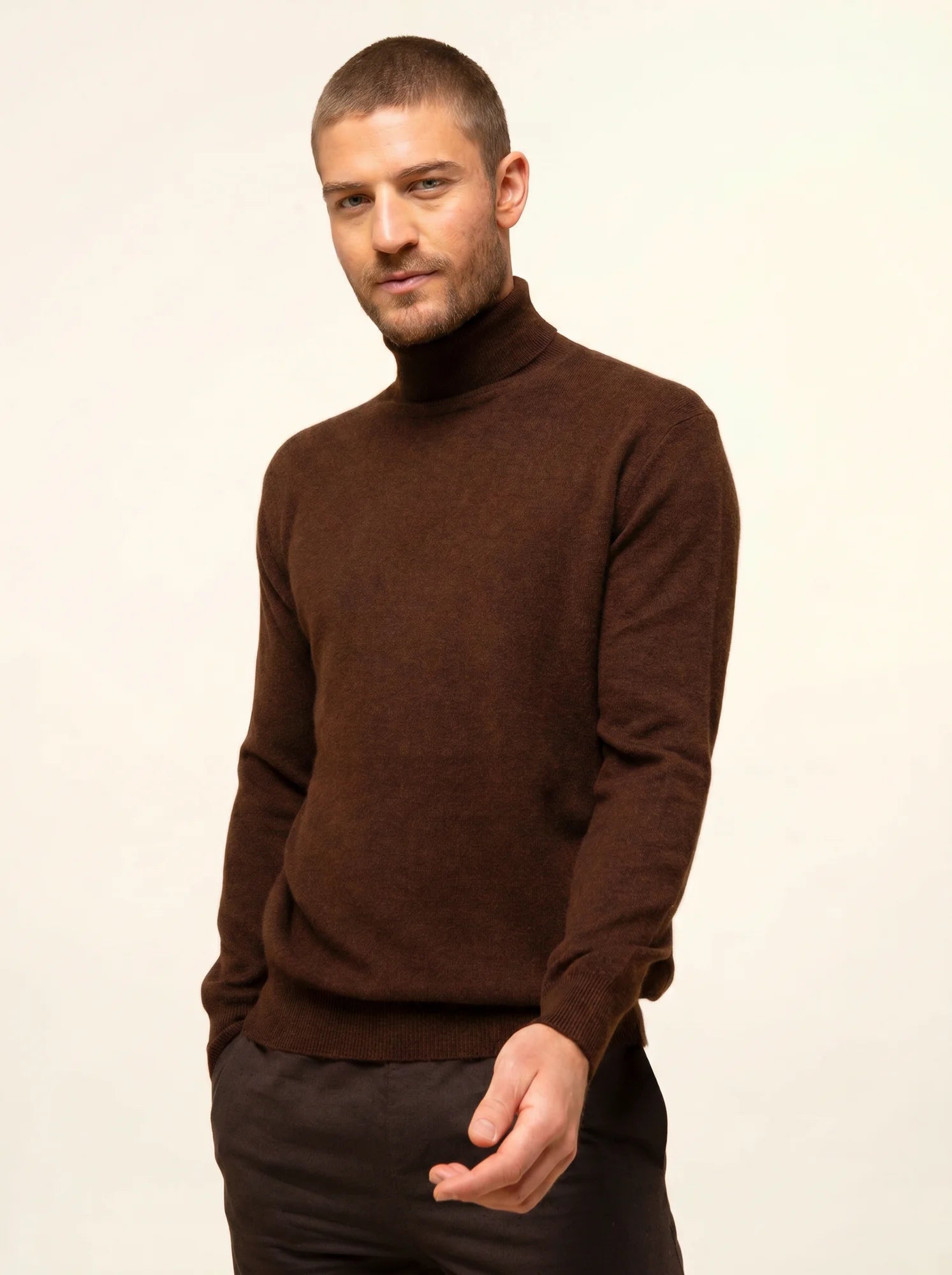 CONNOR pullover rollkragen kaffee