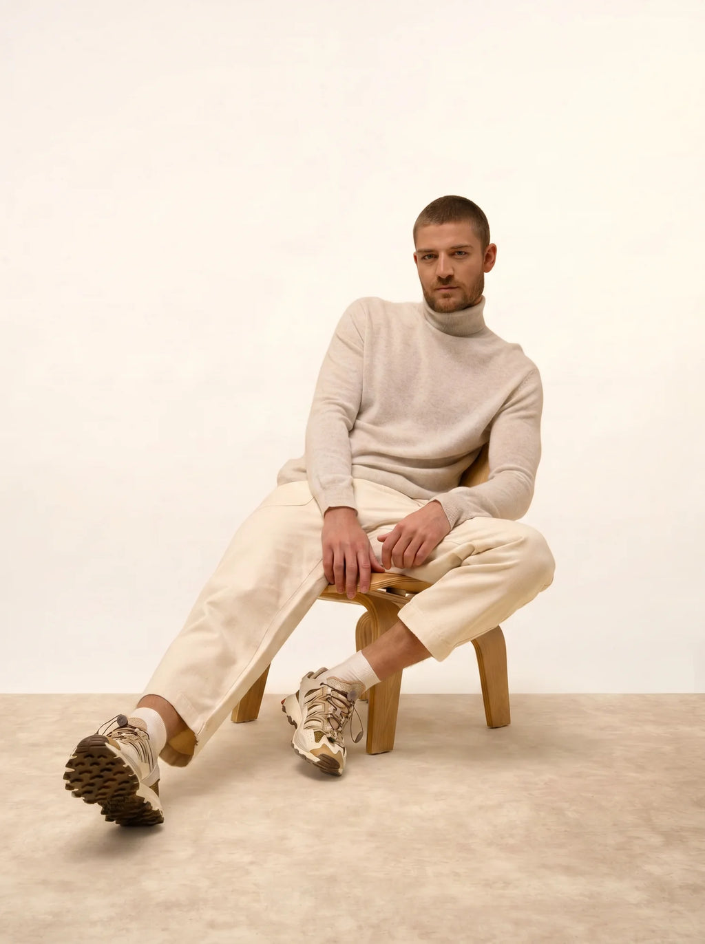 CONNOR pullover rollkragen perlgrau meliert