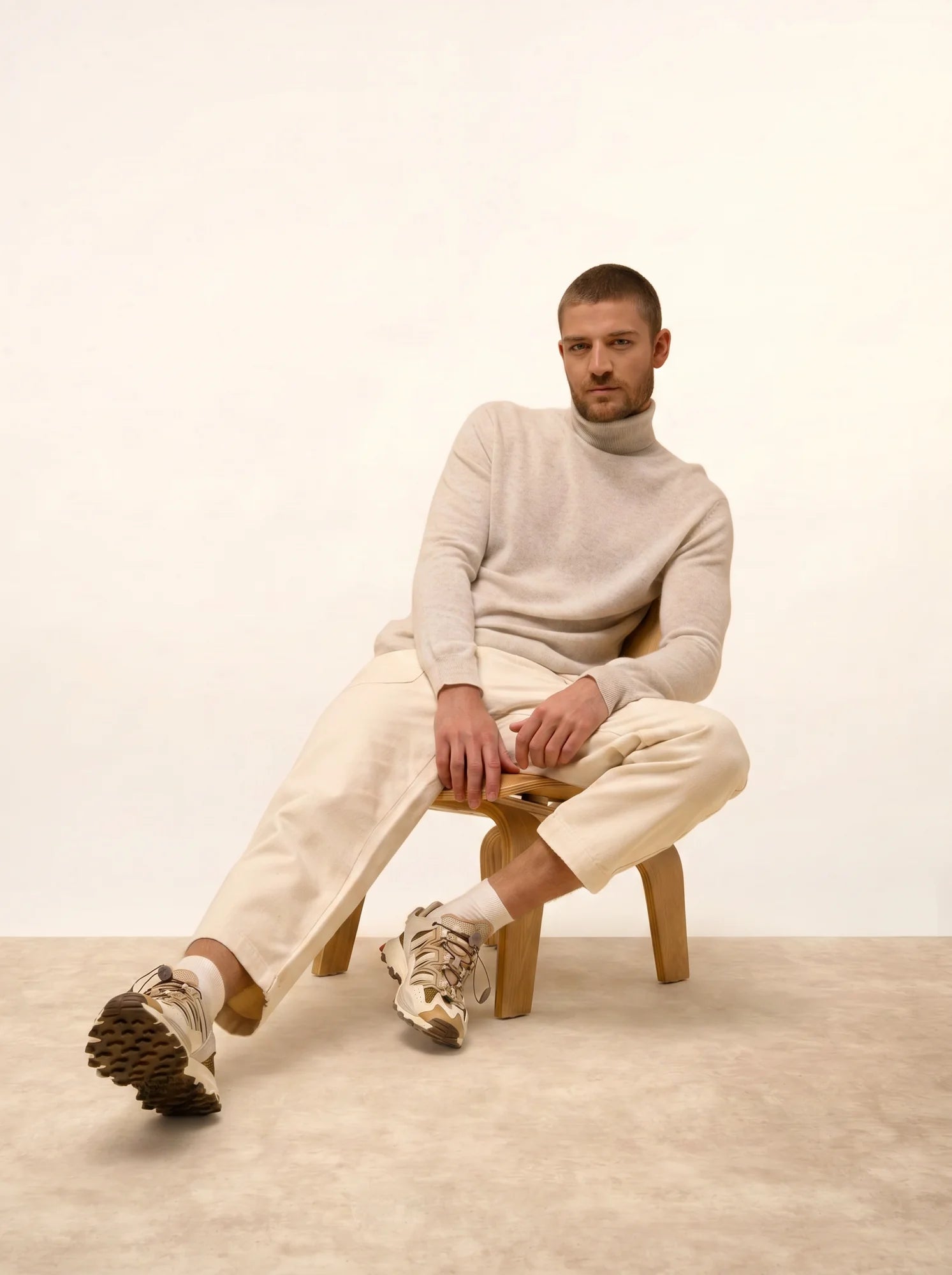 CONNOR pullover rollkragen perlgrau meliert