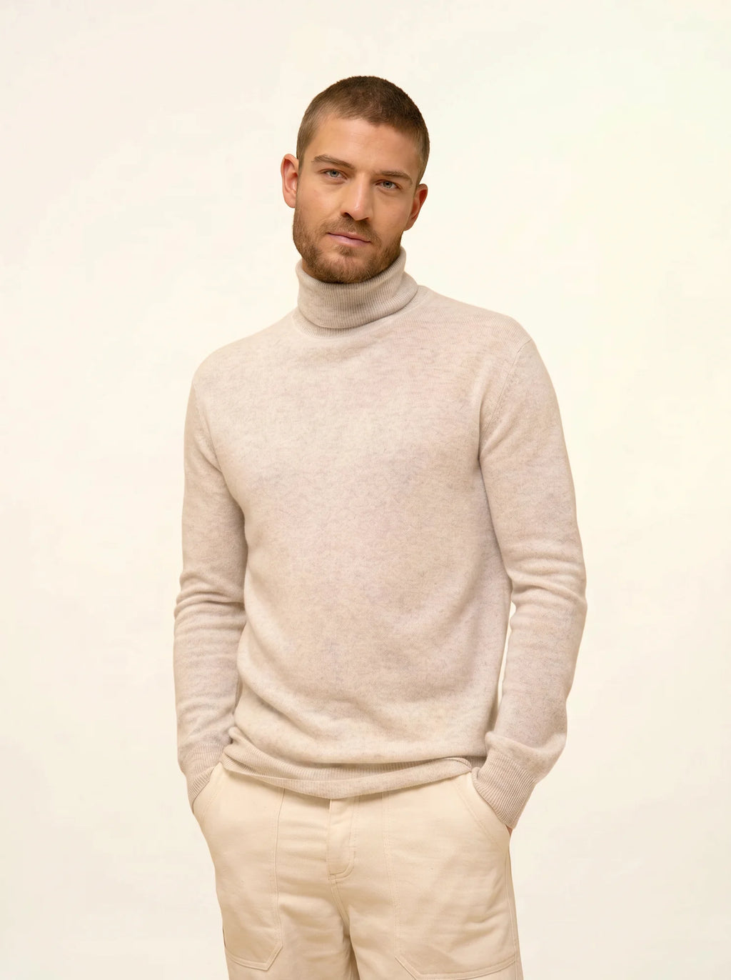 CONNOR pullover rollkragen perlgrau meliert