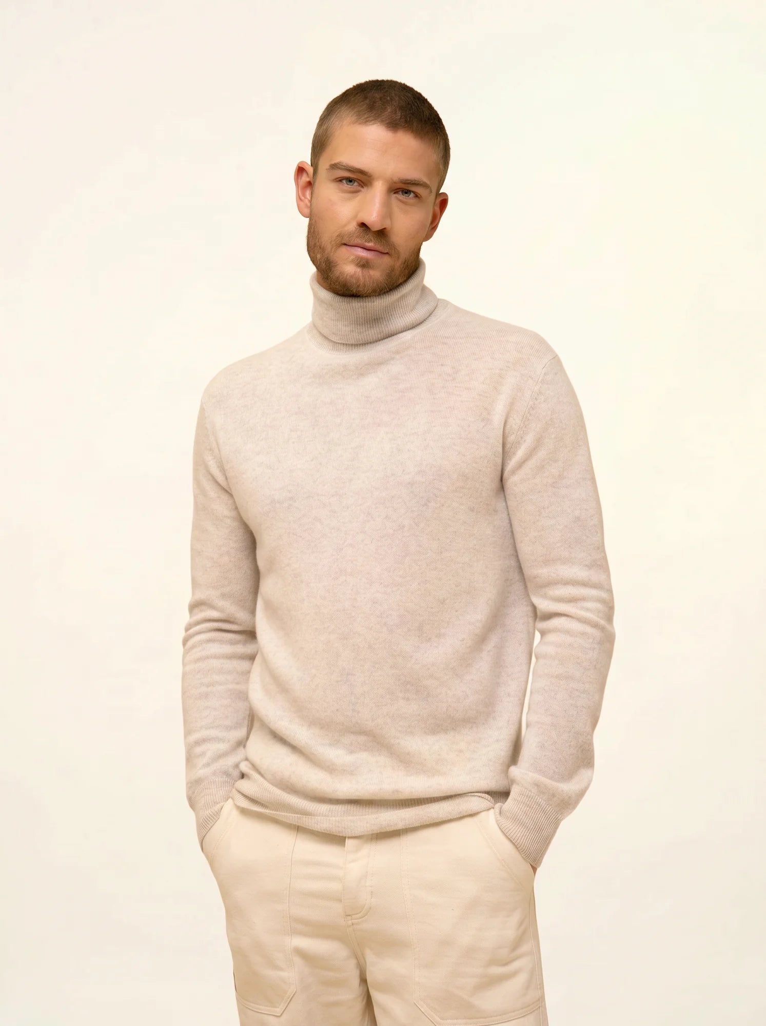 CONNOR pullover rollkragen perlgrau meliert