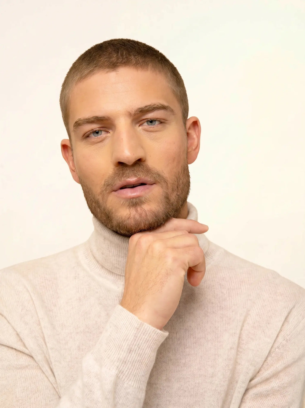 CONNOR pullover rollkragen perlgrau meliert
