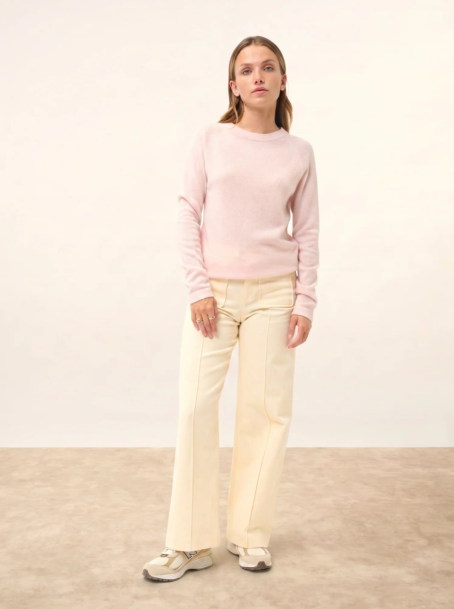 JANE pullover rundhalsausschnitt poudre