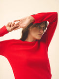 JANE pullover rundhalsausschnitt carmin