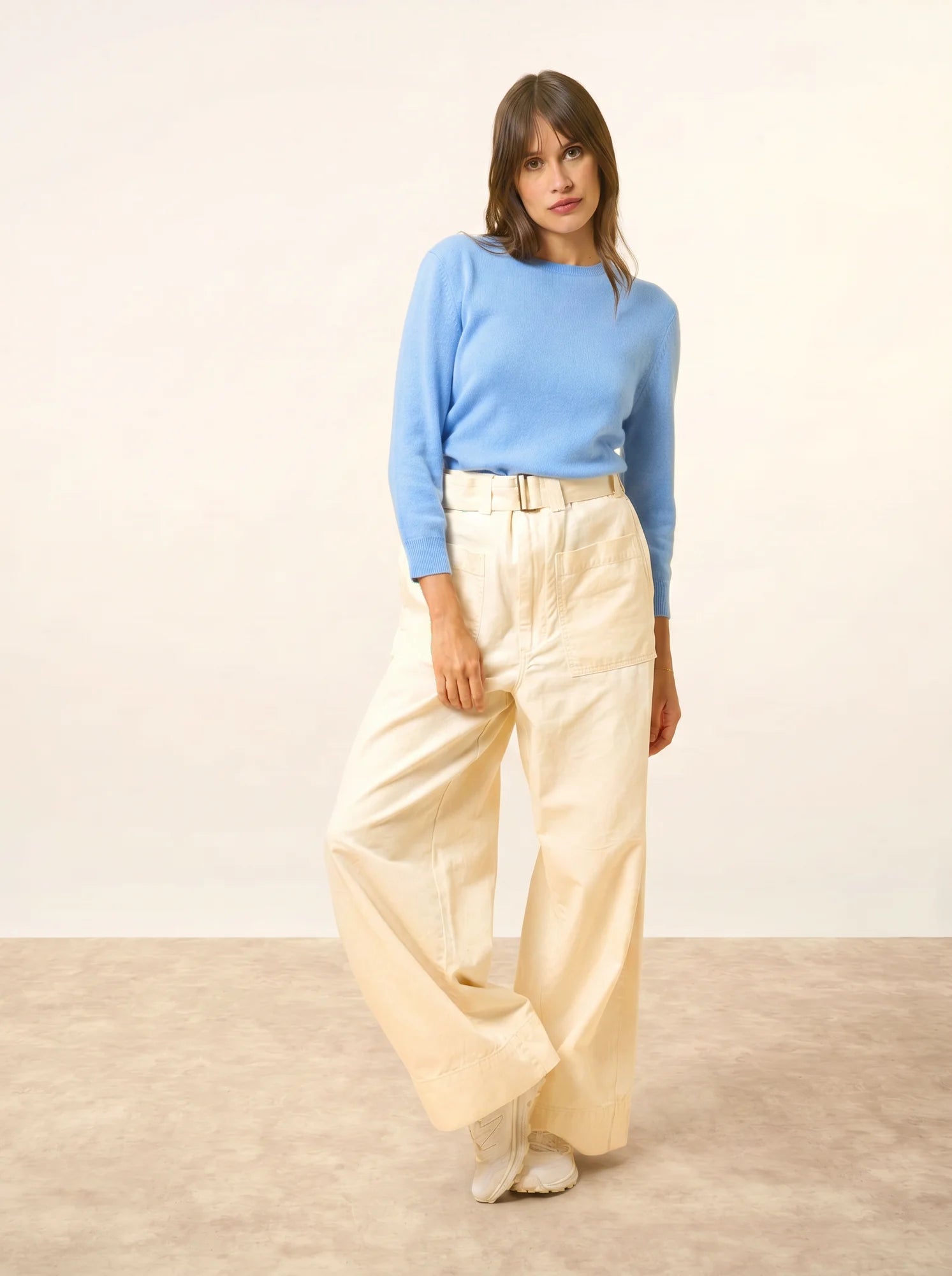JANICE pullover rundhalsausschnitt geknöpft hinten blau bébé