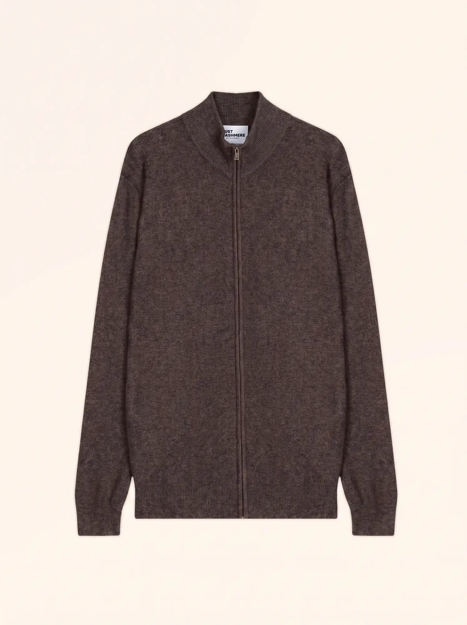 ALAN gilet zippé col montant taupe chiné