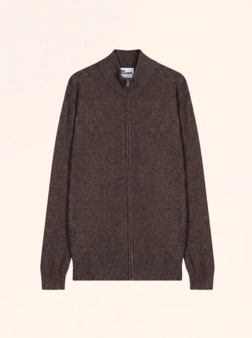ALAN gilet zippé col montant taupe chiné