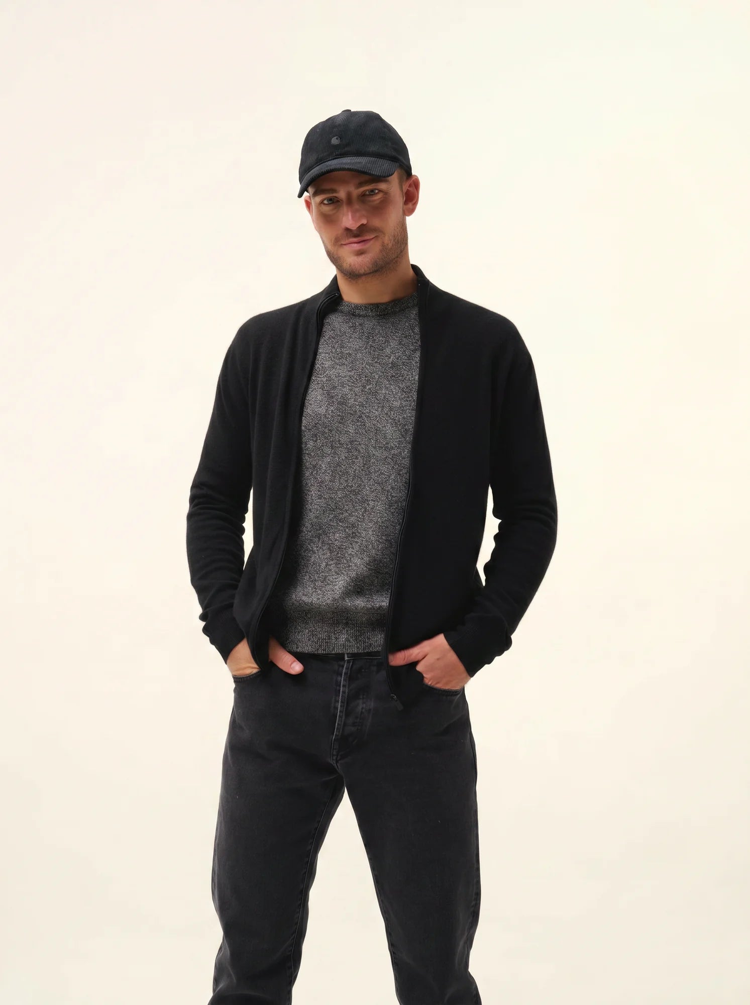 ALAN gilet zippé col montant noir