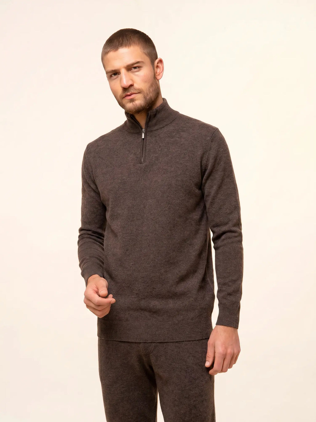 BRADLEY pullover dockermütze taupe meliert