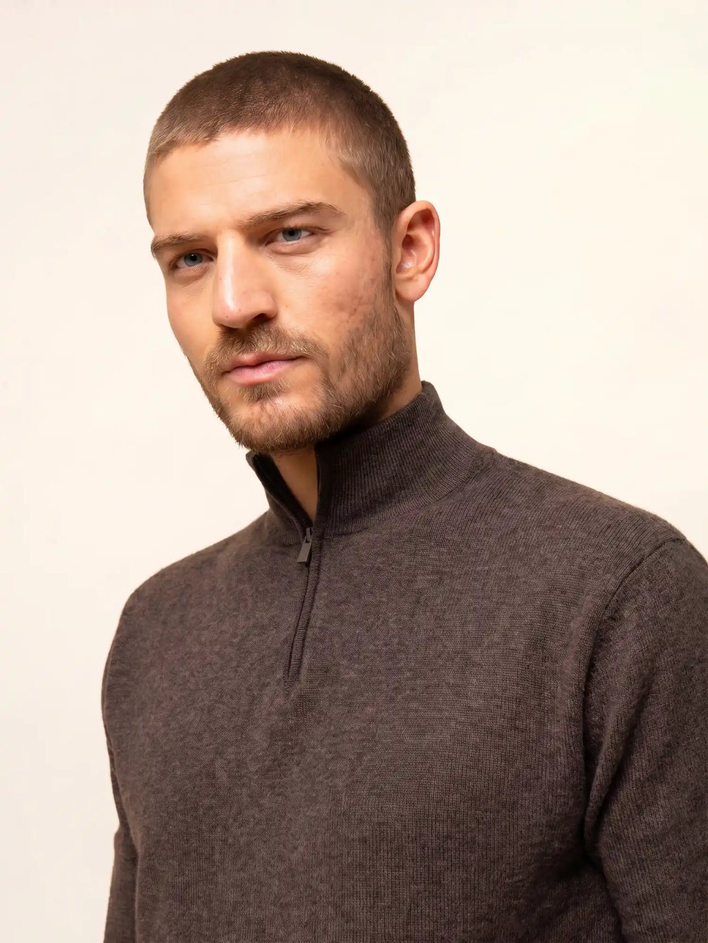 BRADLEY pullover dockermütze taupe meliert