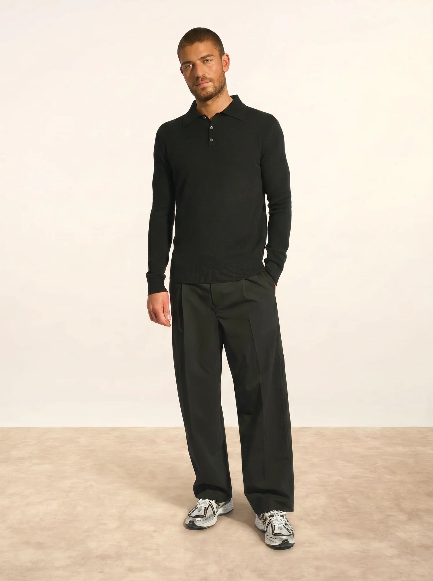 DOUGLAS polo manches longues noir