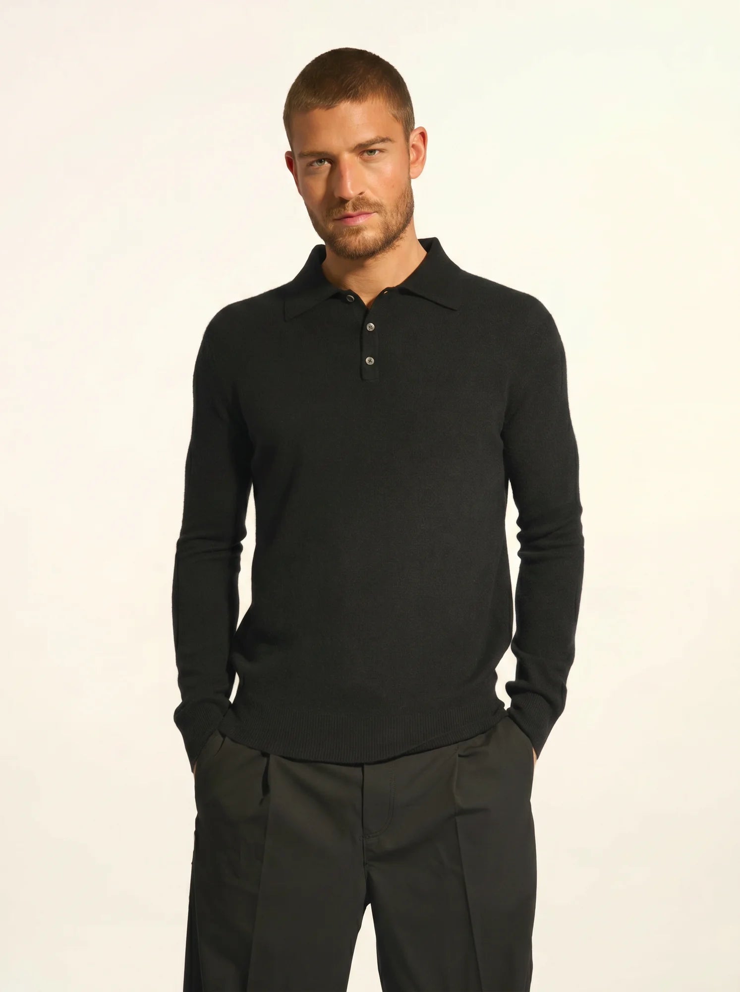 DOUGLAS polo manches longues noir