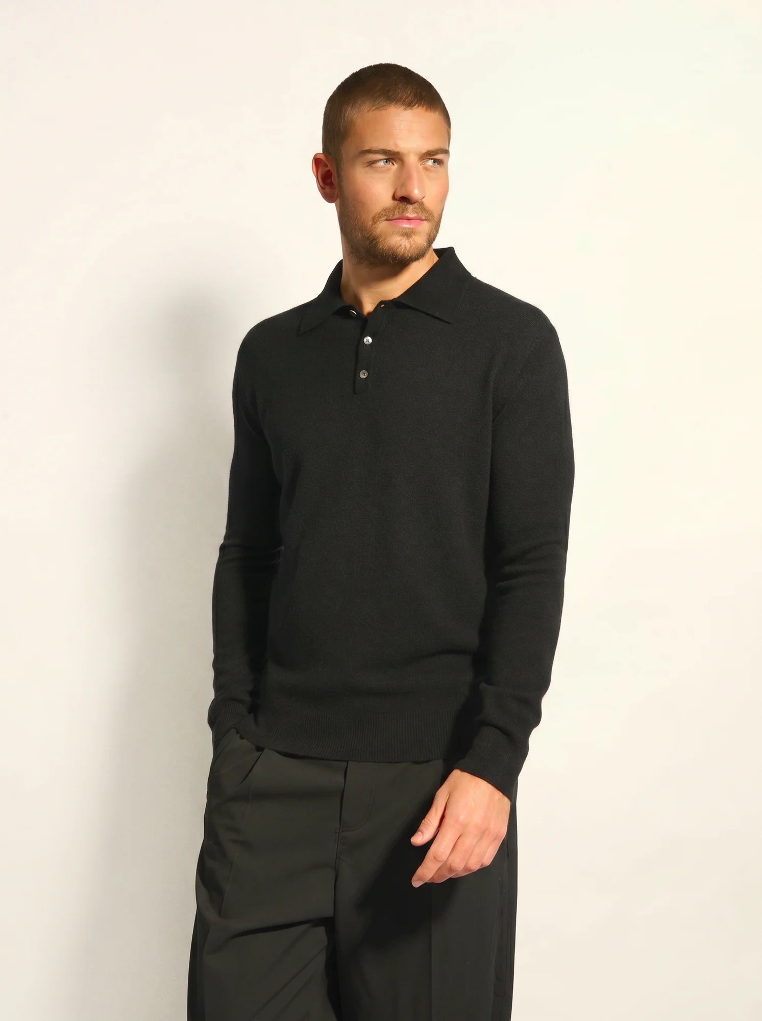 DOUGLAS polo manches longues noir