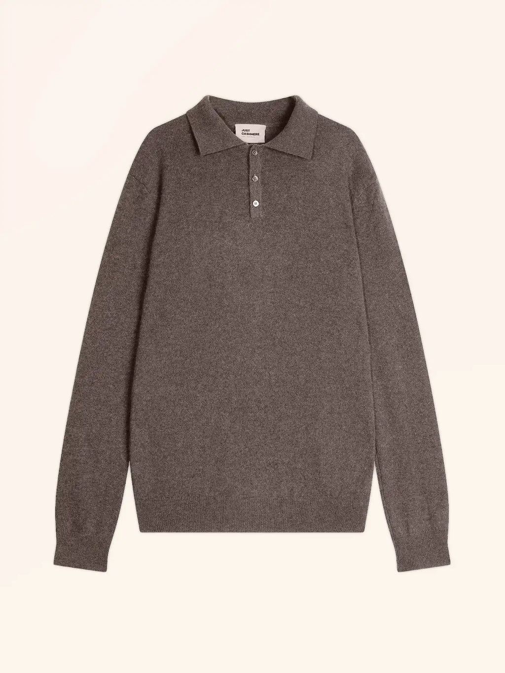 DOUGLAS poloshirt langarm taupe meliert