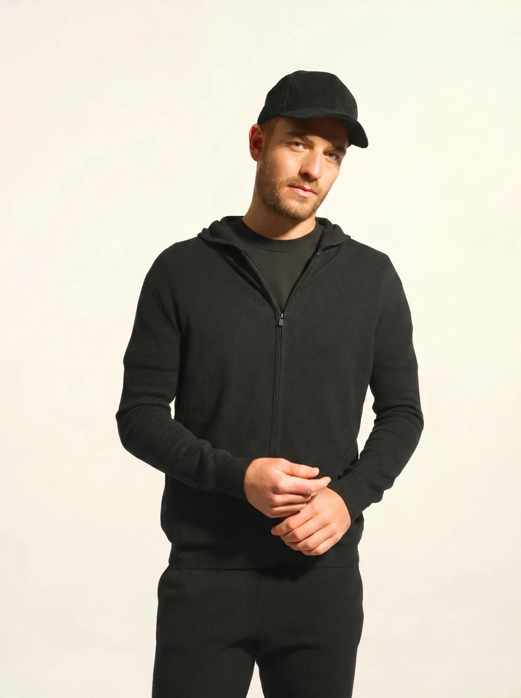 ELLIOT weste mit reissverschluss mit kapuze schwarz
