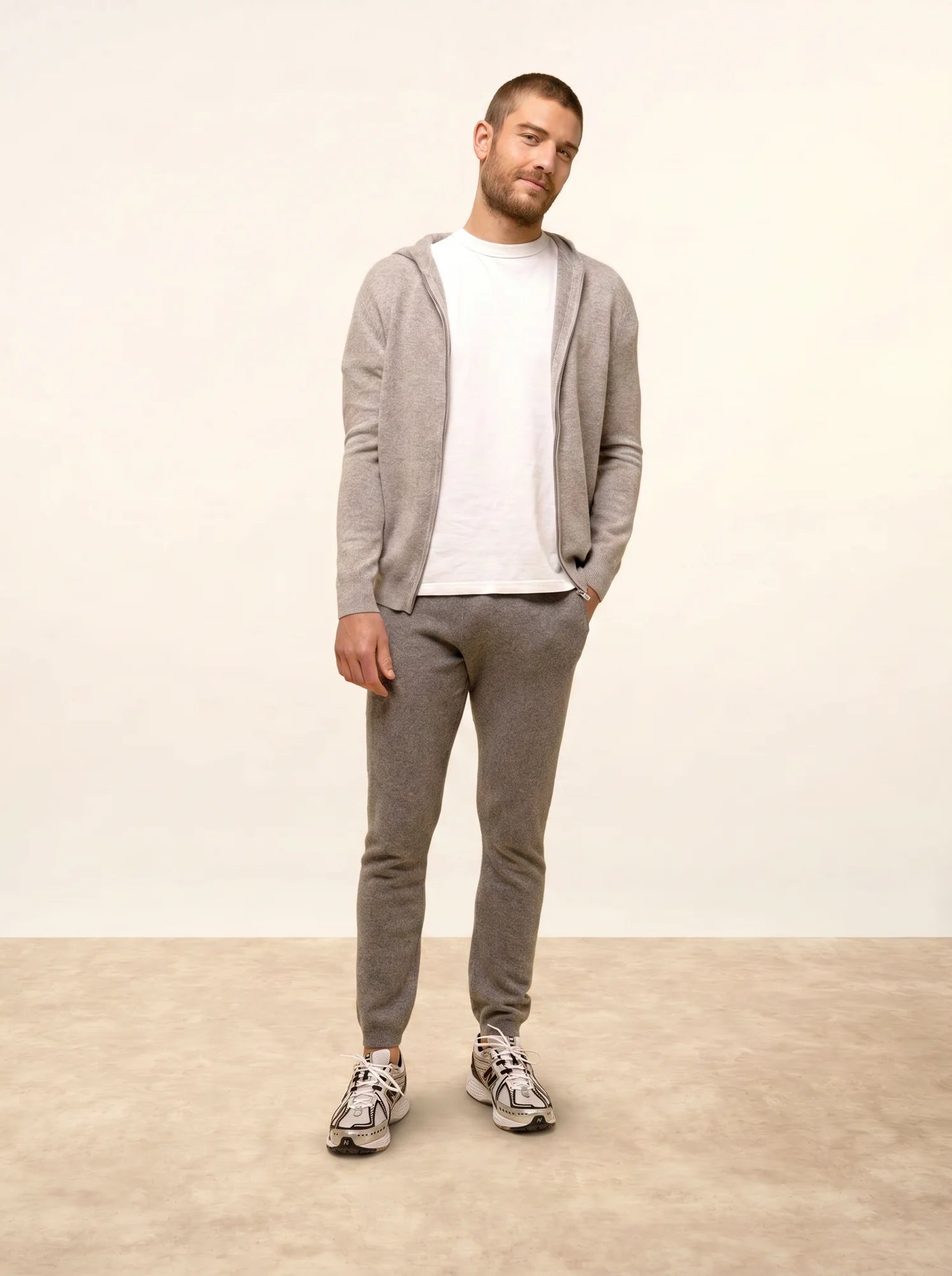 ELLIOT gilet zippé capuche nuage chiné
