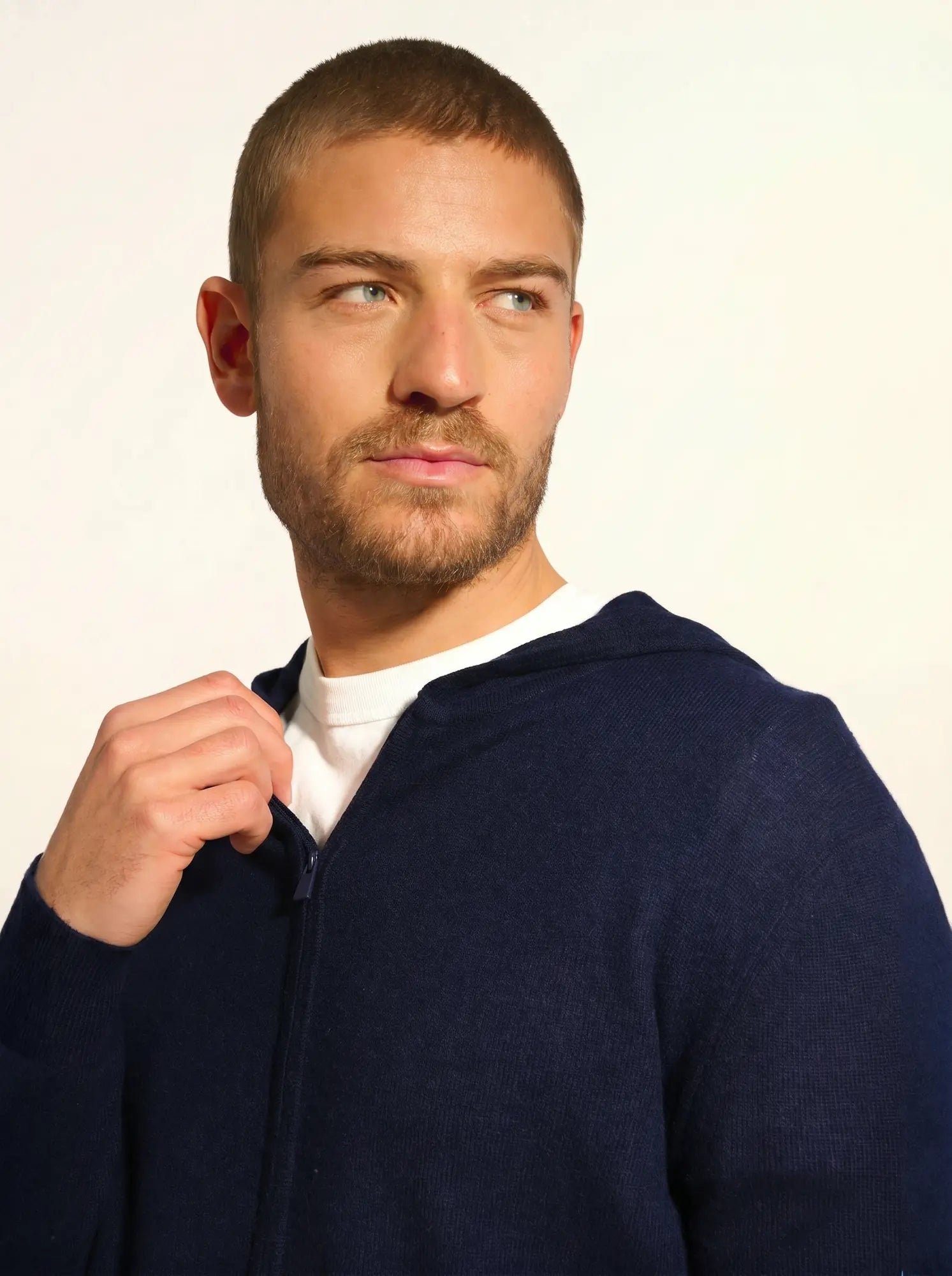 ELLIOT gilet zippé capuche bleu marine