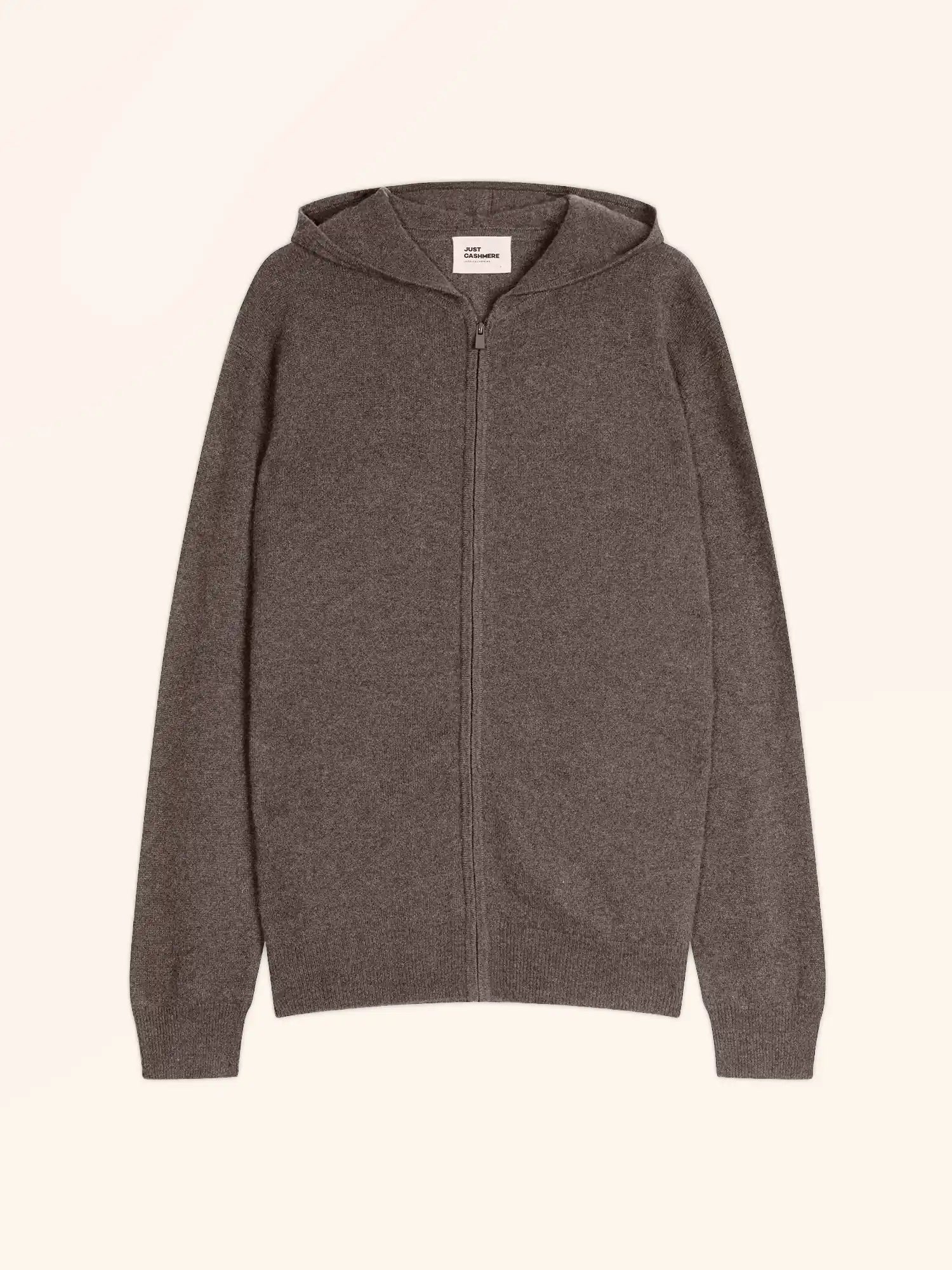 ELLIOT gilet zippé capuche taupe chiné
