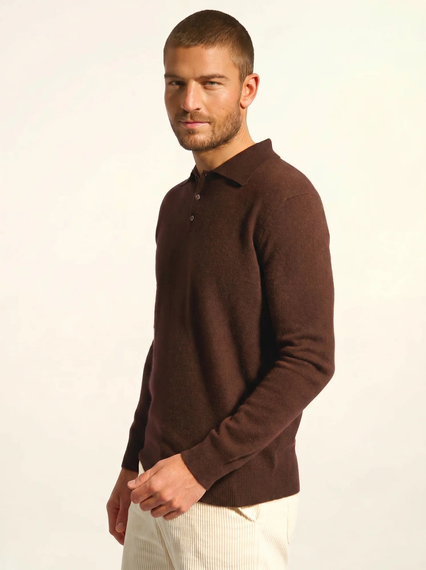 DOUGLAS polo manches longues choco