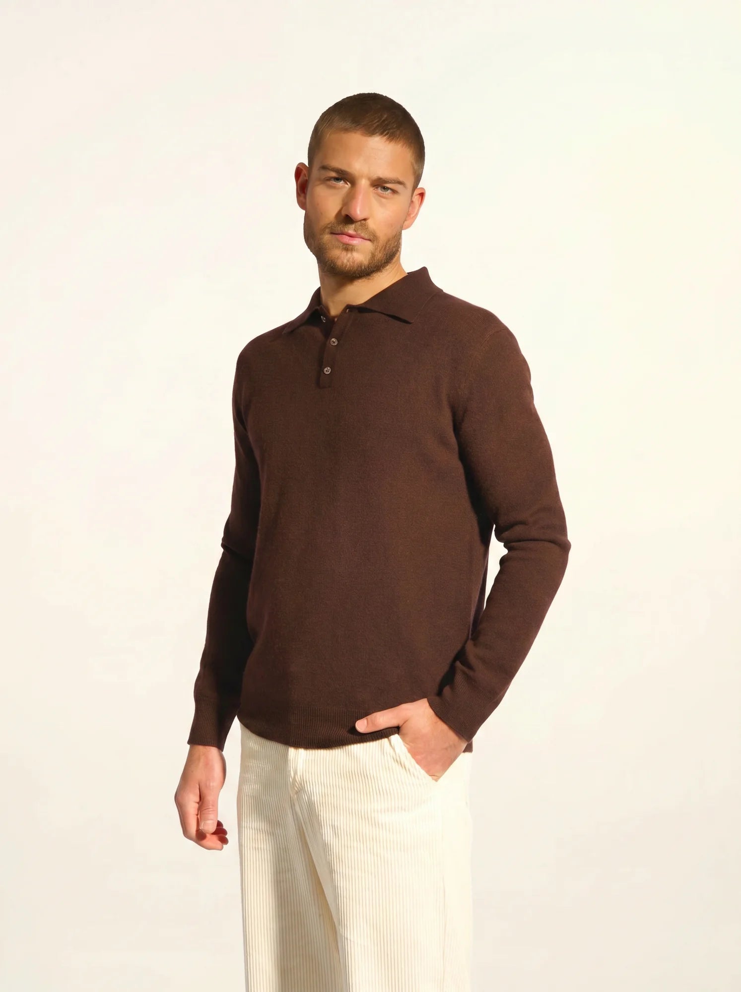 DOUGLAS polo manches longues choco