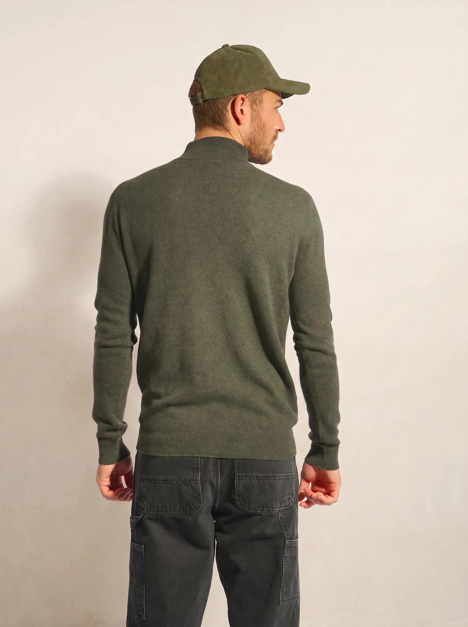 BRADLEY pullover dockermütze khaki meliert