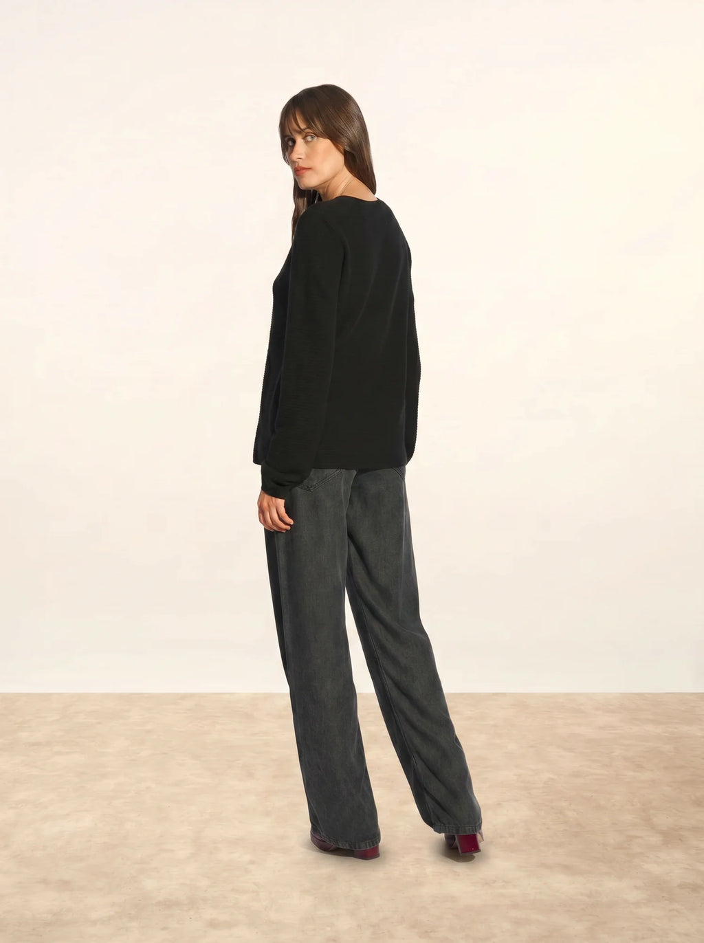 NETHY pullover u-boot-ausschnitt schwarz