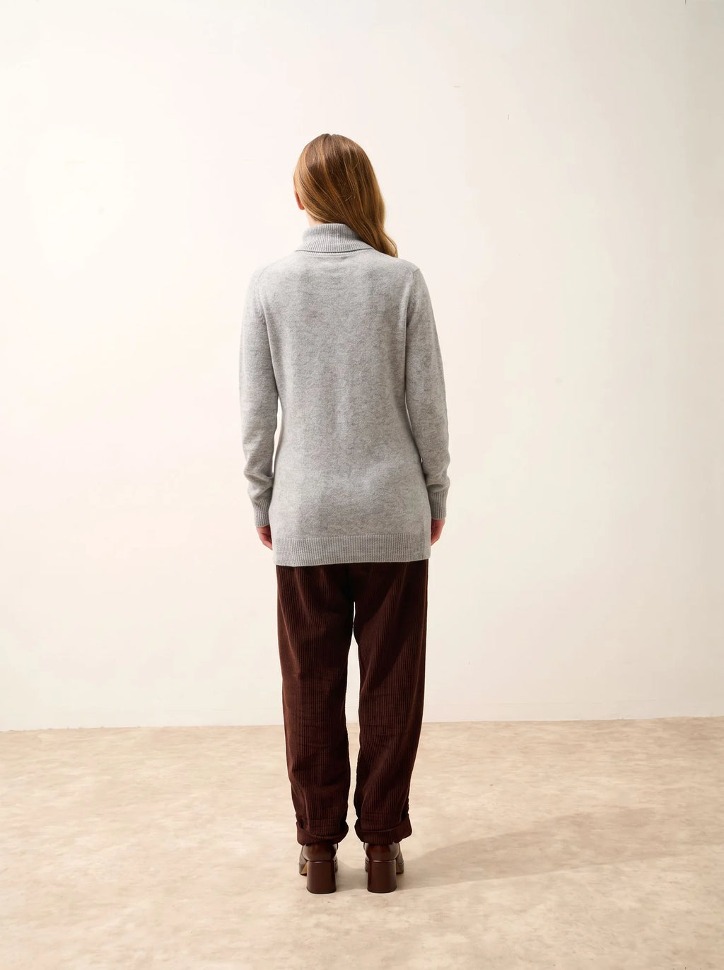 DUNDEE pullover rollkragen geknöpft wolke meliert