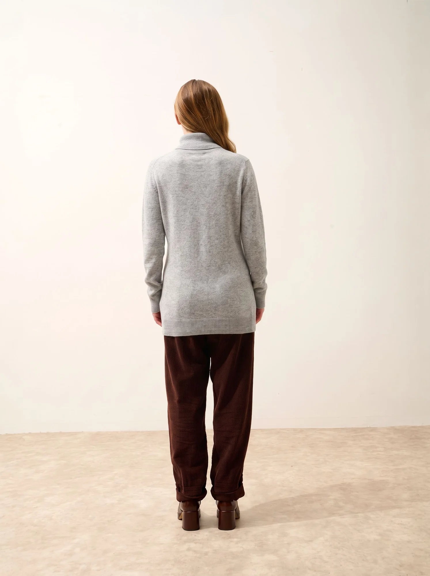 DUNDEE pullover rollkragen geknöpft wolke meliert