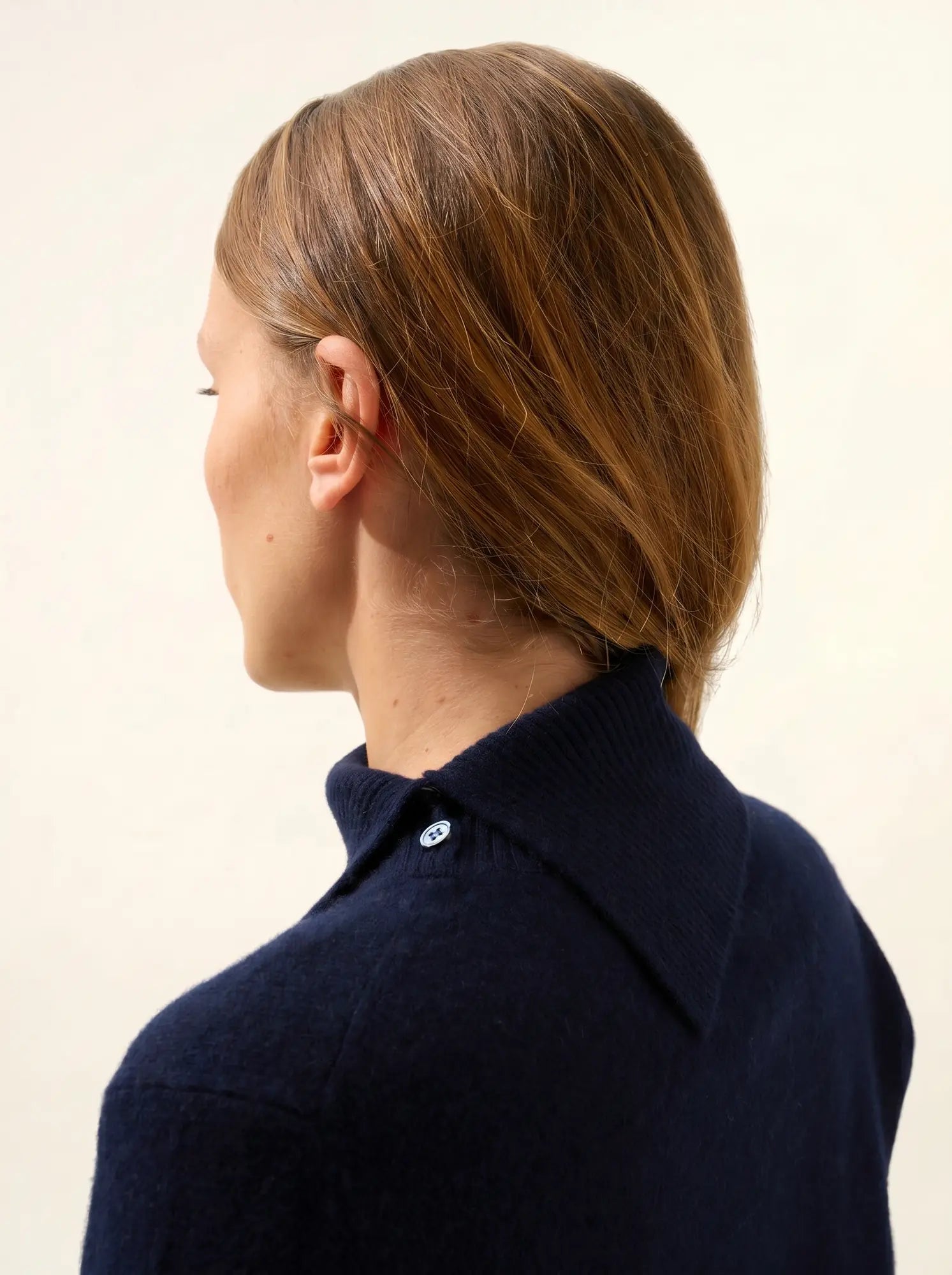DUNDEE pullover rollkragen geknöpft marineblau