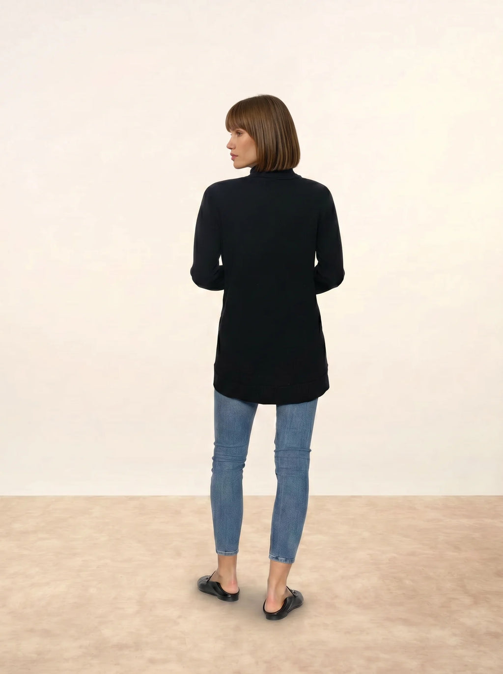 DUNDEE pullover rollkragen geknöpft schwarz