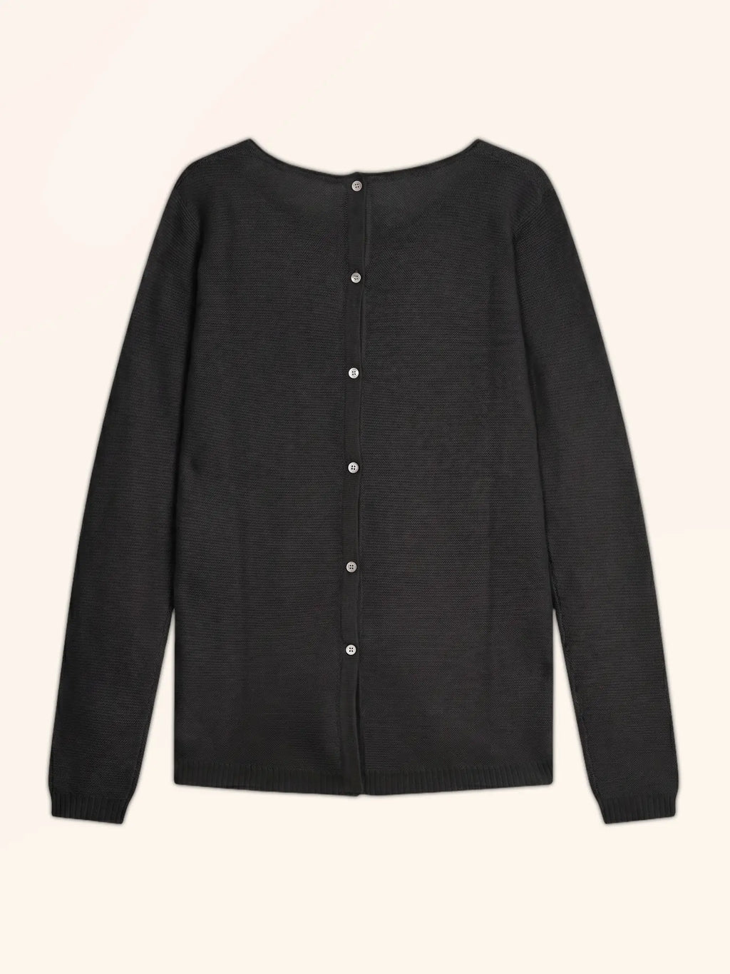 OLENA pullover rundhalsausschnitt geknöpft hinten schwarz