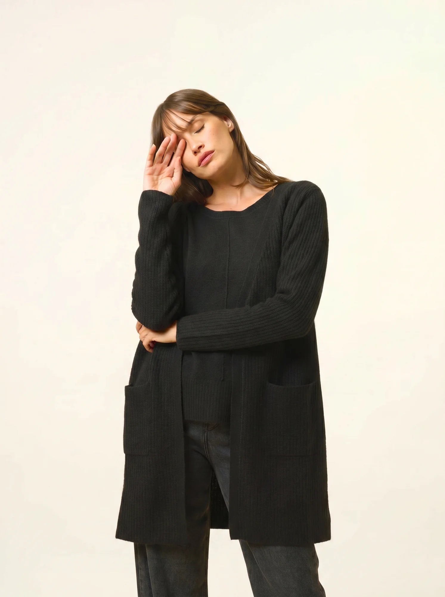 BRAEMAR jacke lang offen 4-fädig schwarz