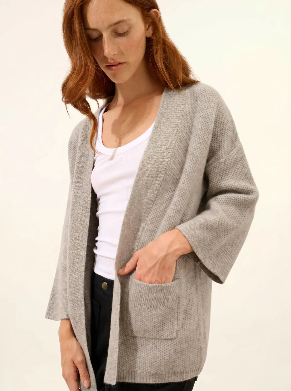 ABOYNE jacke kimono 4-fädig wolke meliert
