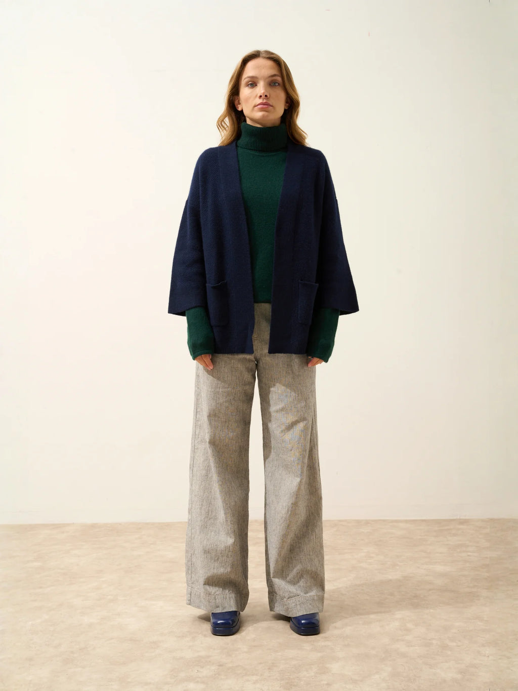 ABOYNE jacke kimono 4-fädig marineblau