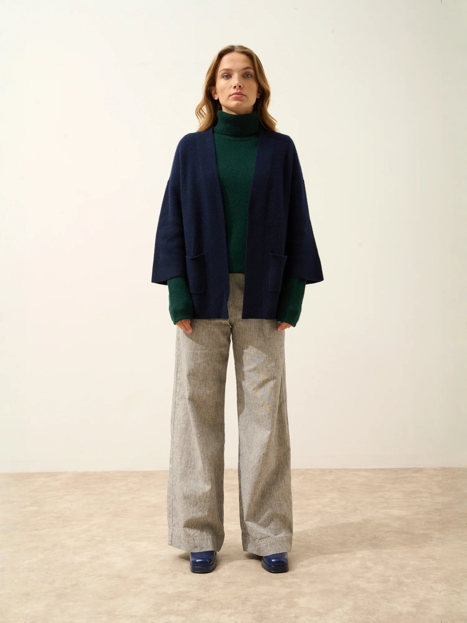 ABOYNE jacke kimono 4-fädig marineblau