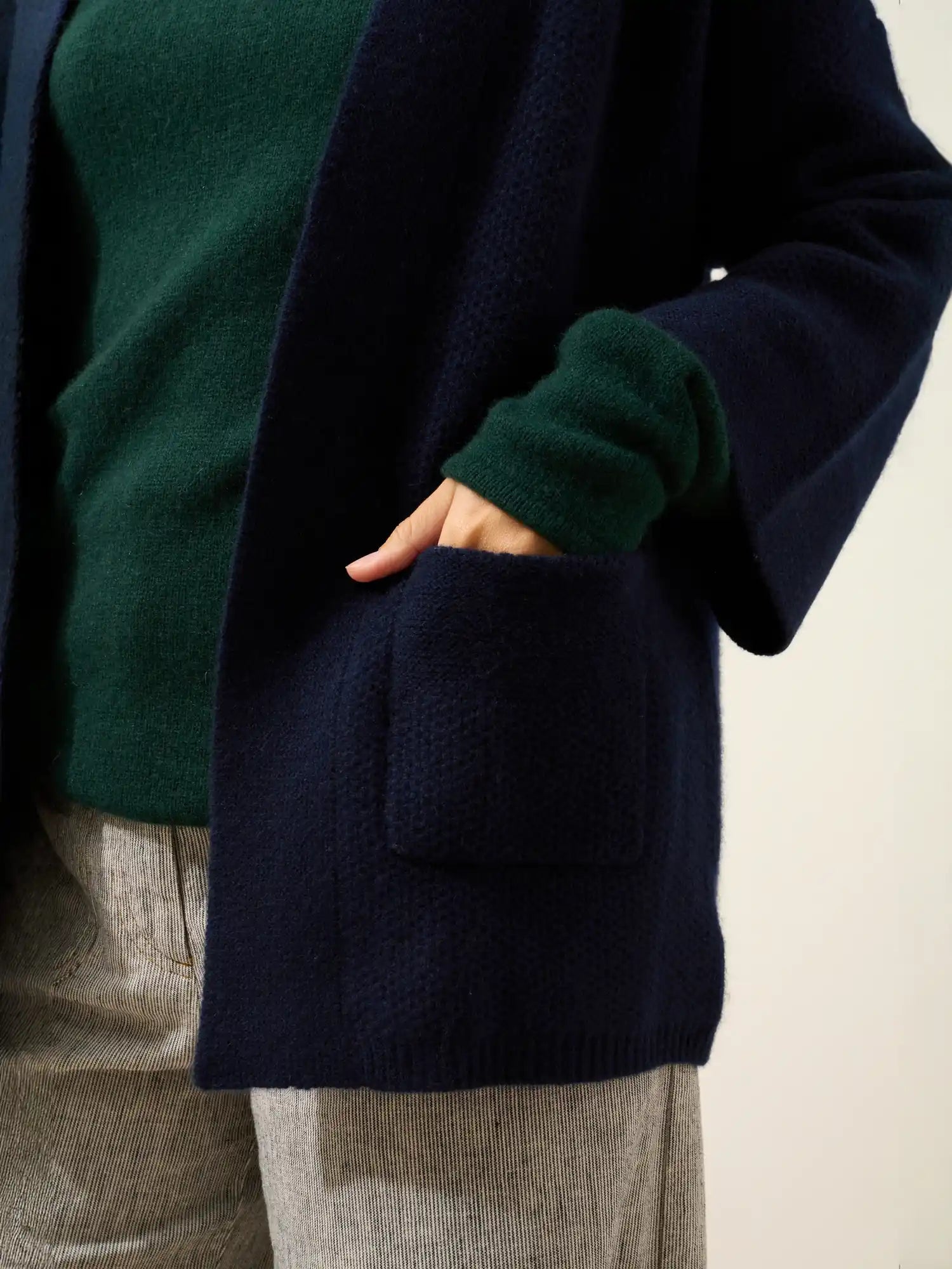 ABOYNE jacke kimono 4-fädig marineblau