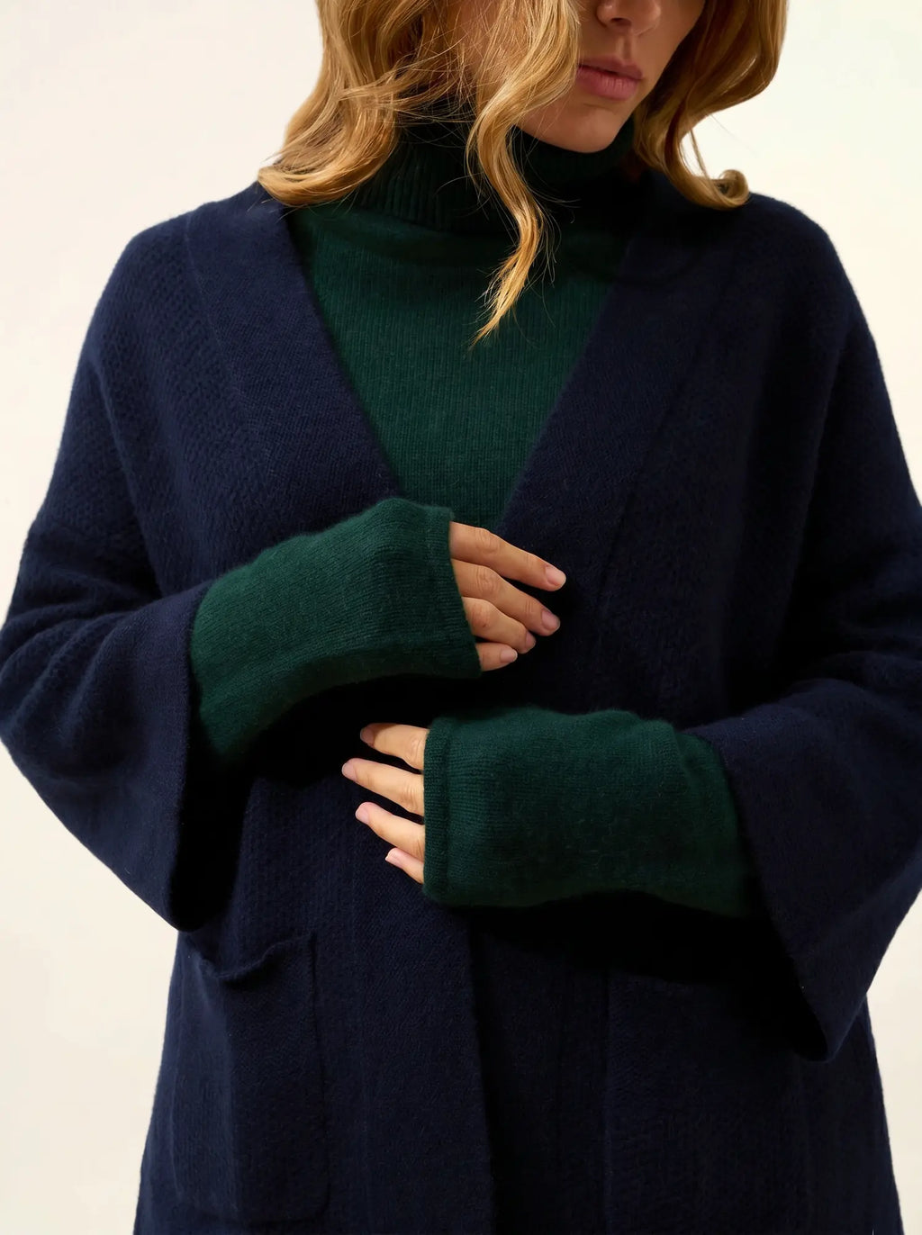 ABOYNE jacke kimono 4-fädig marineblau