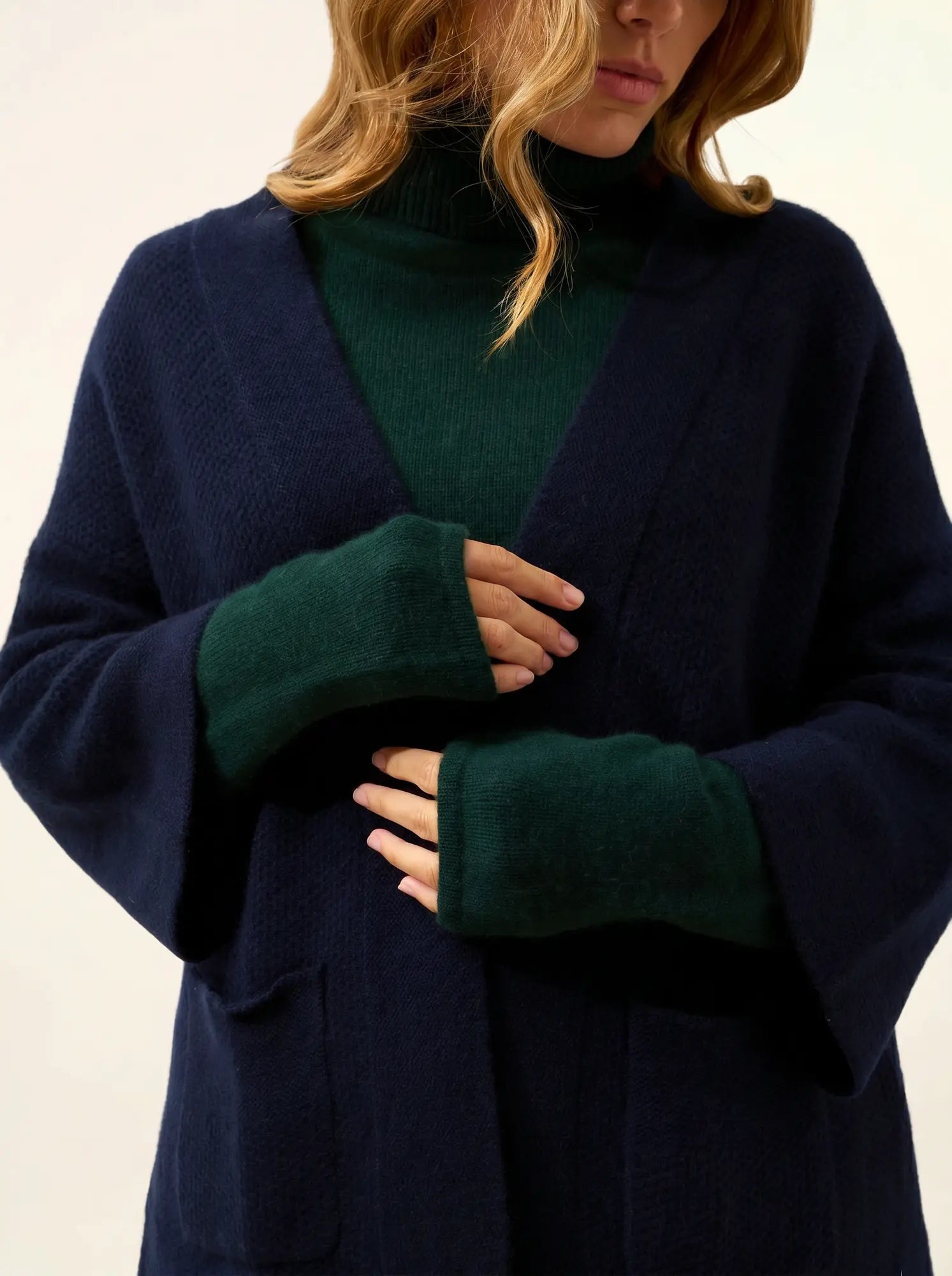 ABOYNE jacke kimono 4-fädig marineblau