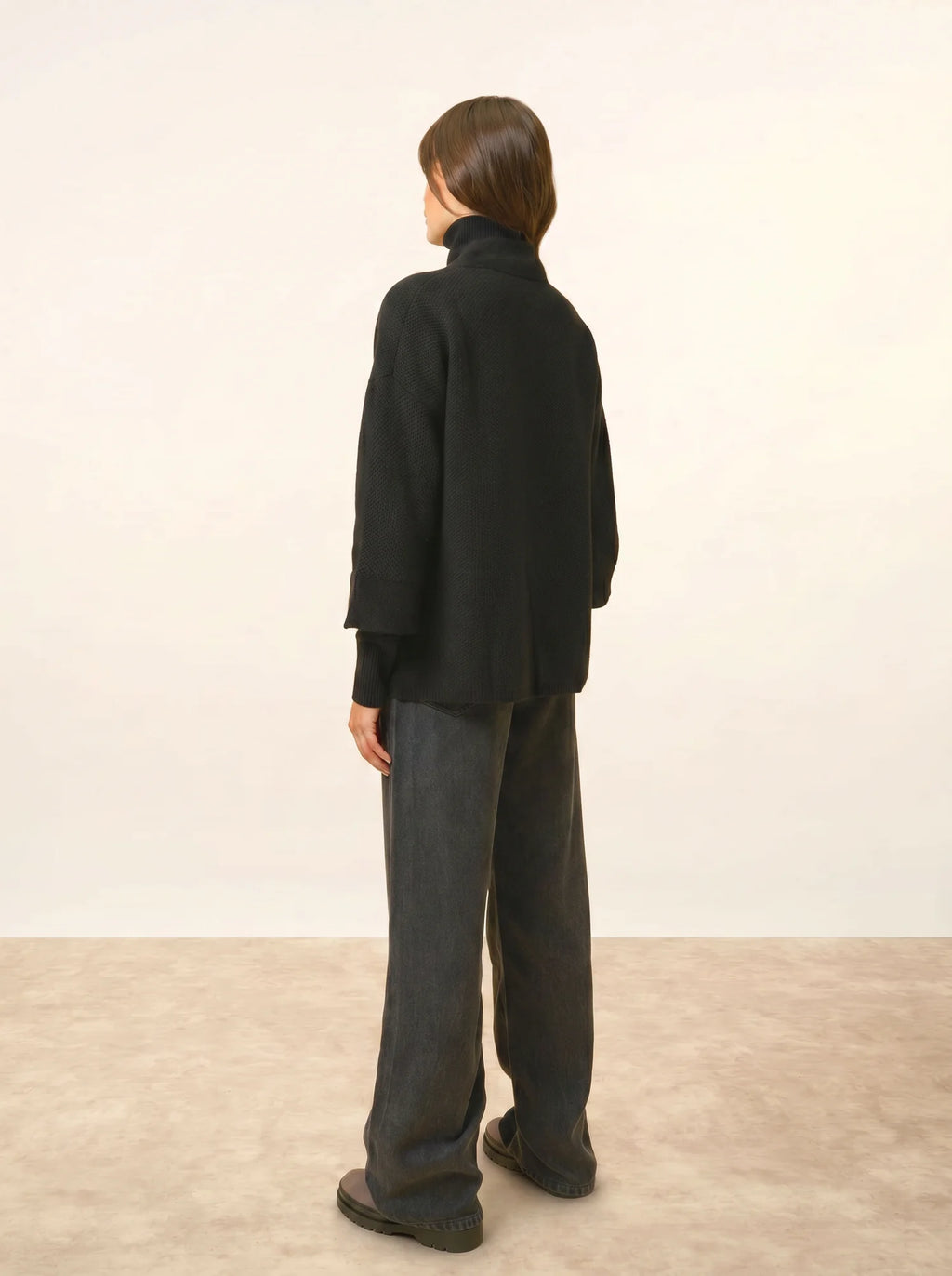 ABOYNE veste kimono 4 fils noir