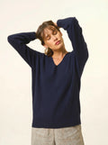 BIRSE pull col V bleu marine