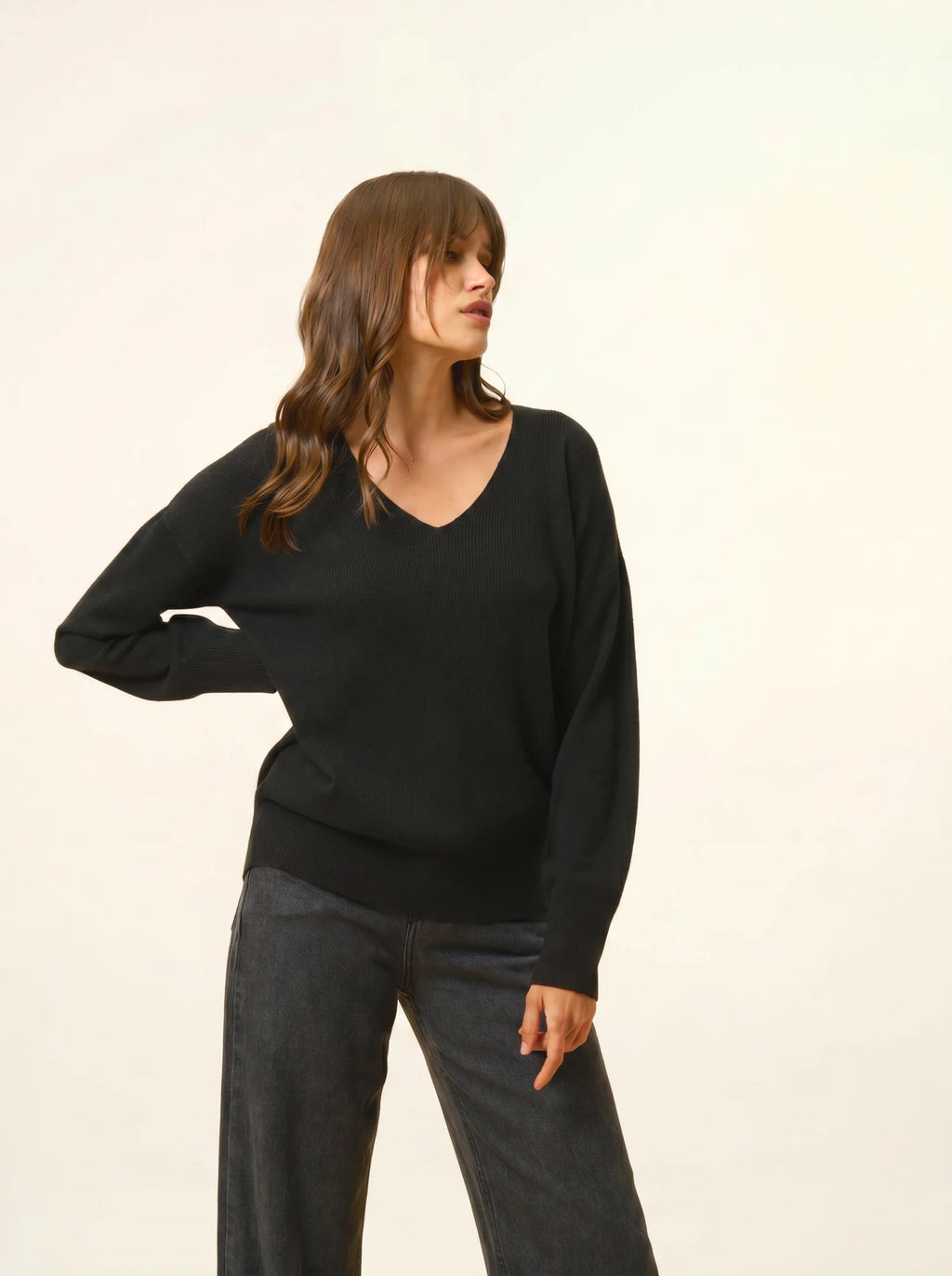 BIRSE pullover v-ausschnitt schwarz