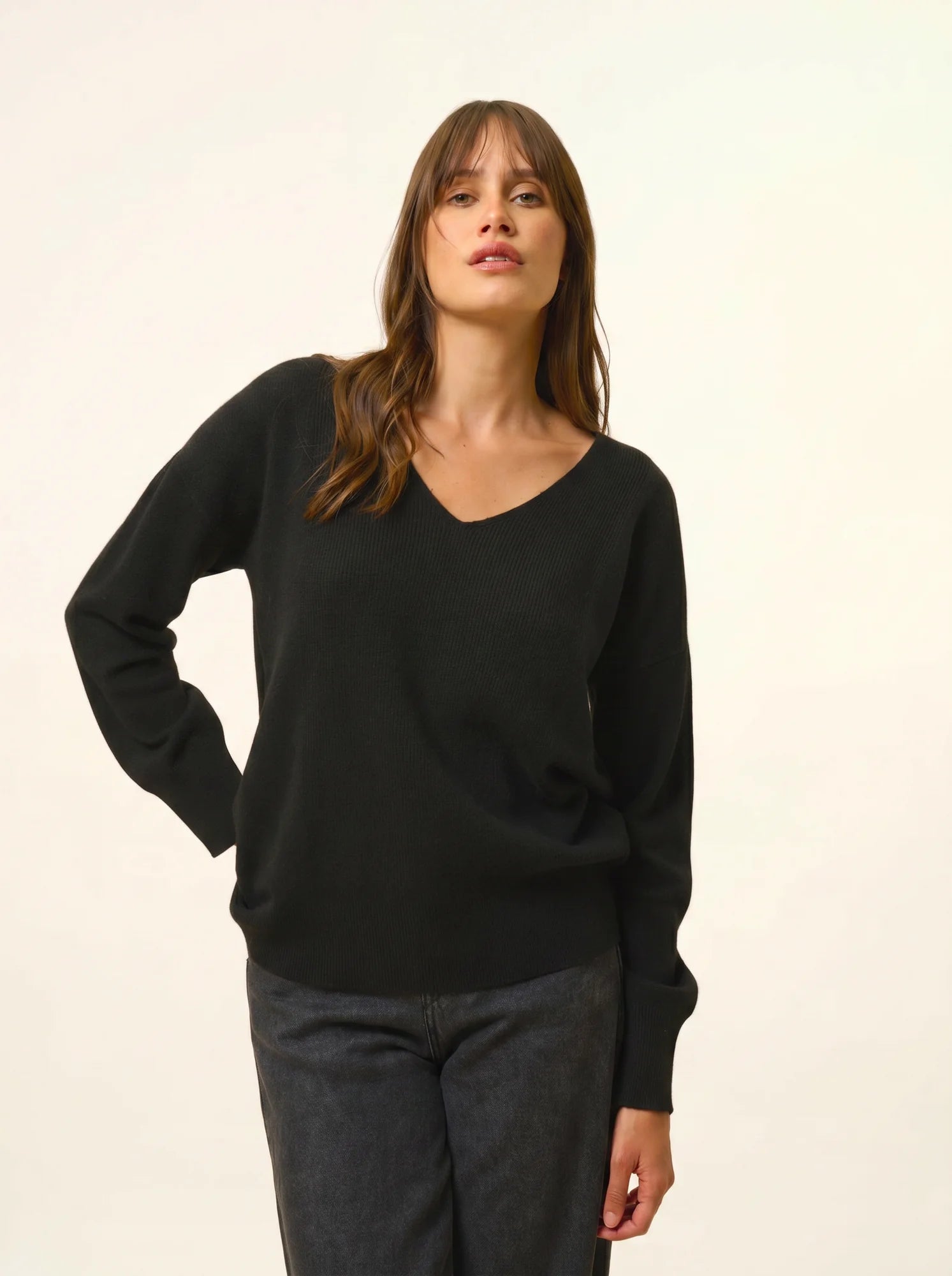 BIRSE pullover v-ausschnitt schwarz