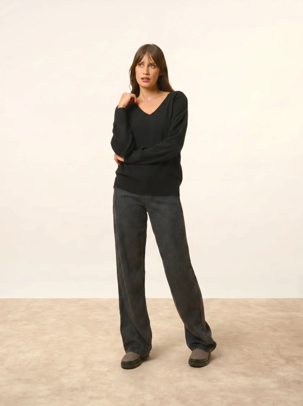 BIRSE pullover v-ausschnitt schwarz