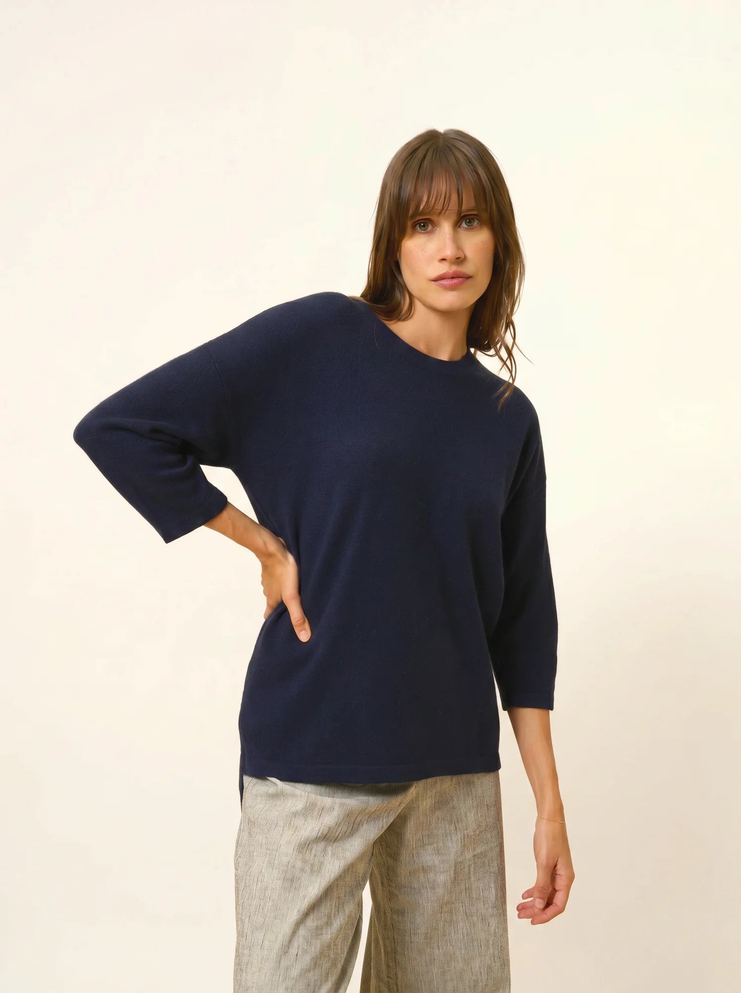 CLATTIE pullover rundhalsausschnitt marineblau