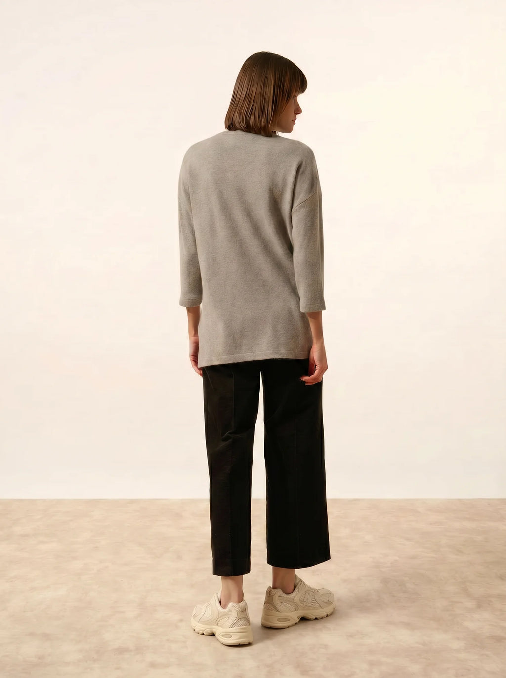 CLATTIE pullover rundhalsausschnitt wolke meliert