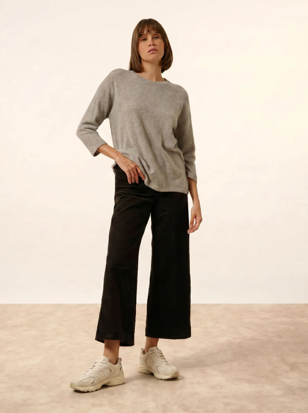 CLATTIE pullover rundhalsausschnitt wolke meliert
