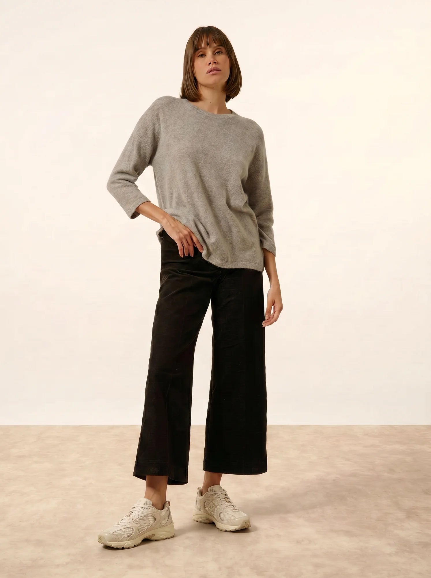 CLATTIE pullover rundhalsausschnitt wolke meliert