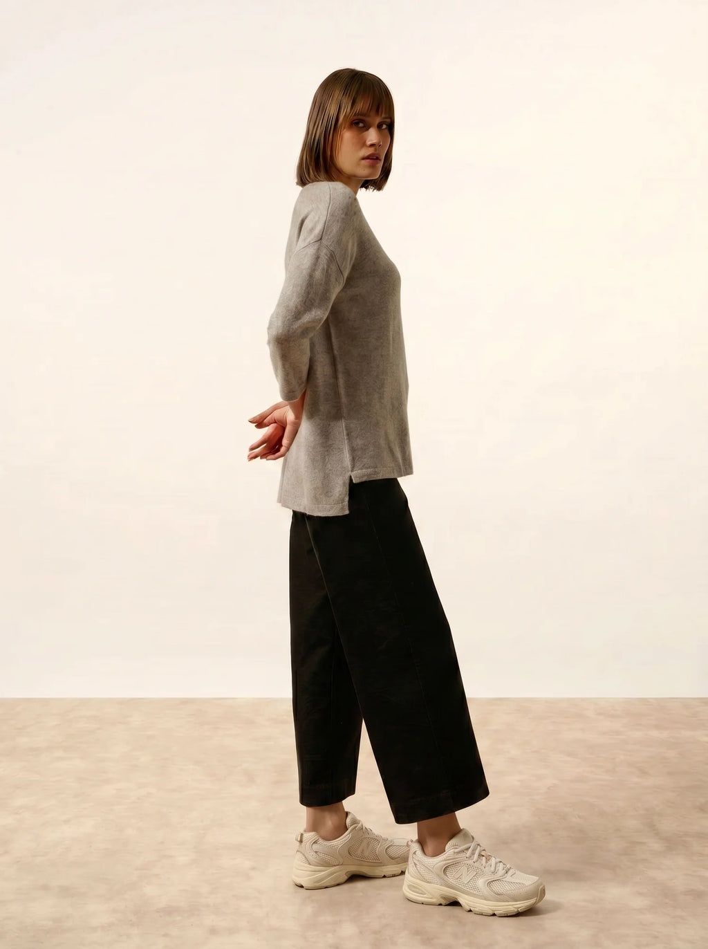 CLATTIE pullover rundhalsausschnitt wolke meliert