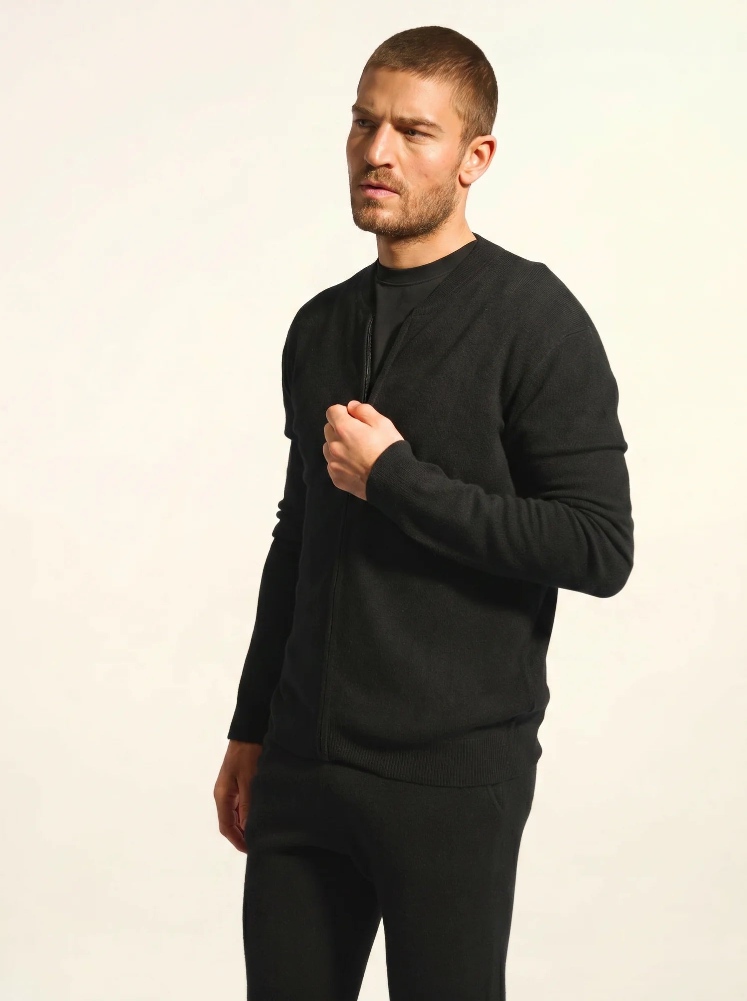 POLNOON gilet zippé col mao noir
